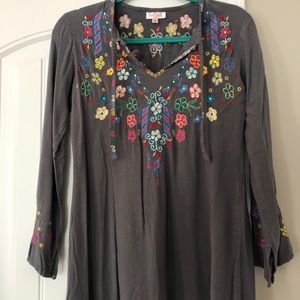 Vintage Boho Floral Flare Long Sleeve Top